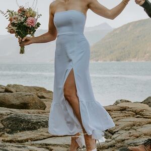 Park & Fifth Elegant White Strapless Wedding Elopement Dress